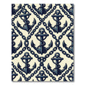 Navy Nautical Anchor and Chain Link Rug