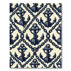 Navy Nautical Anchor and Chain Link Rug