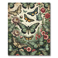 Botanical Sage Butterfly Garden Illustration Rug