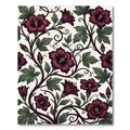 Dark Burgundy Floral Botanical Vines Rug