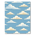 Whimsical Blue and Cream Cloudscape Rug