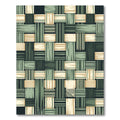 Sage Green Woven Geometric Plaid Striped Rug