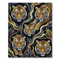 Golden Tiger Black Smoke Surreal Art Rug