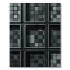 Charcoal Gray Tiled Grid Rug