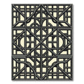 Dark Gray Geometric Window Lattice Rug