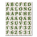 Green Embossed Alphabet Tiles Rug