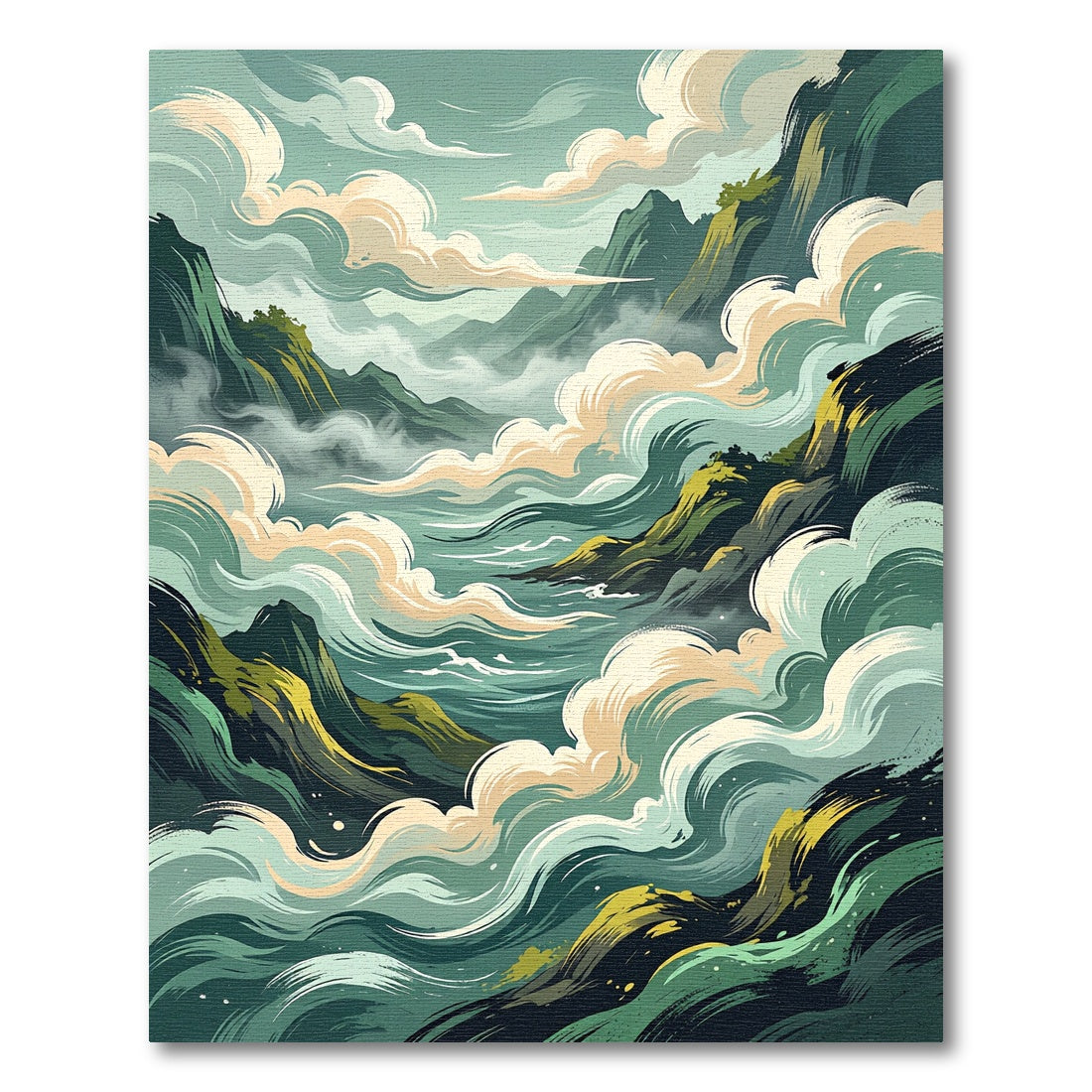 Misty Mountain River Swirl Rug
