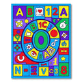 Colorful Alphabet Numbers Wheel Composition Rug