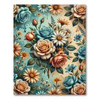 Watercolor Floral Bouquet Pastel Garden Rug
