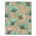 Sage Green Ginkgo Leaf Botanical Illustration Rug