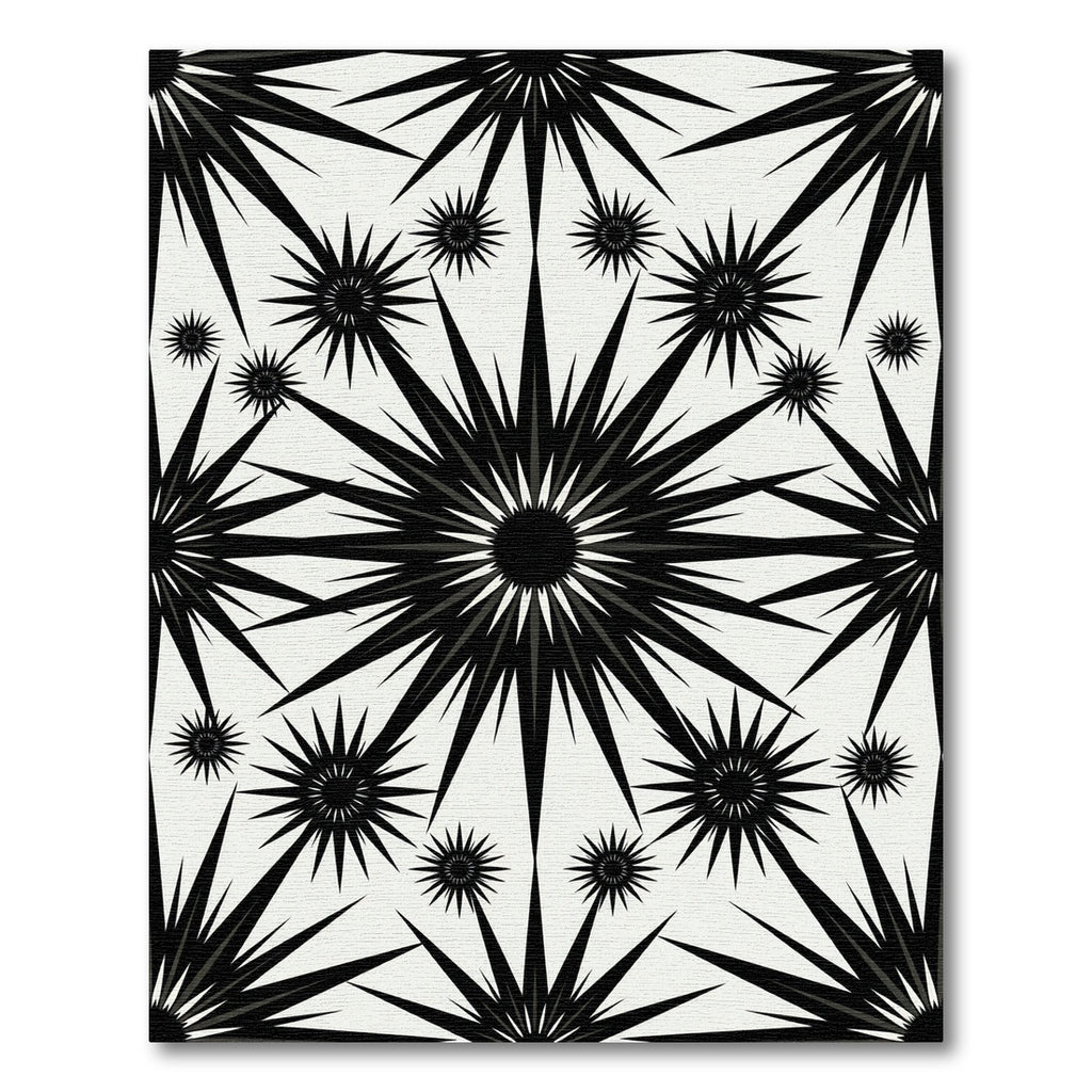 Monochrome Starburst Geometric Arrangement Rug