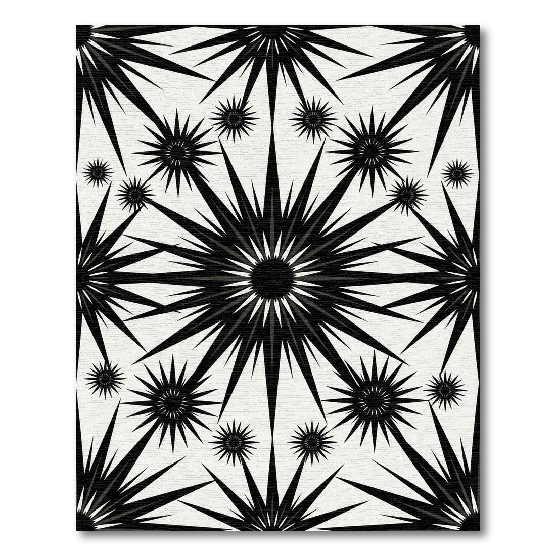 Monochrome Starburst Geometric Arrangement Rug