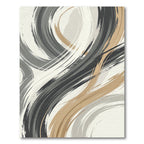 Modern Gold and Charcoal Swirl Rug
