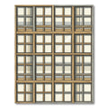 Wooden Grid Geometric Arrangement Rug