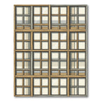 Wooden Grid Geometric Arrangement Rug