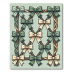 Sage Green Ribbon Trellis Bows Rug