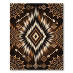 Earthy Tribal Diamond Gold Arrow Art Rug