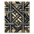 Modern Neutral Geometric Intersecting Line Rug