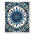 Deep Blue Celestial Sun Moon Rug