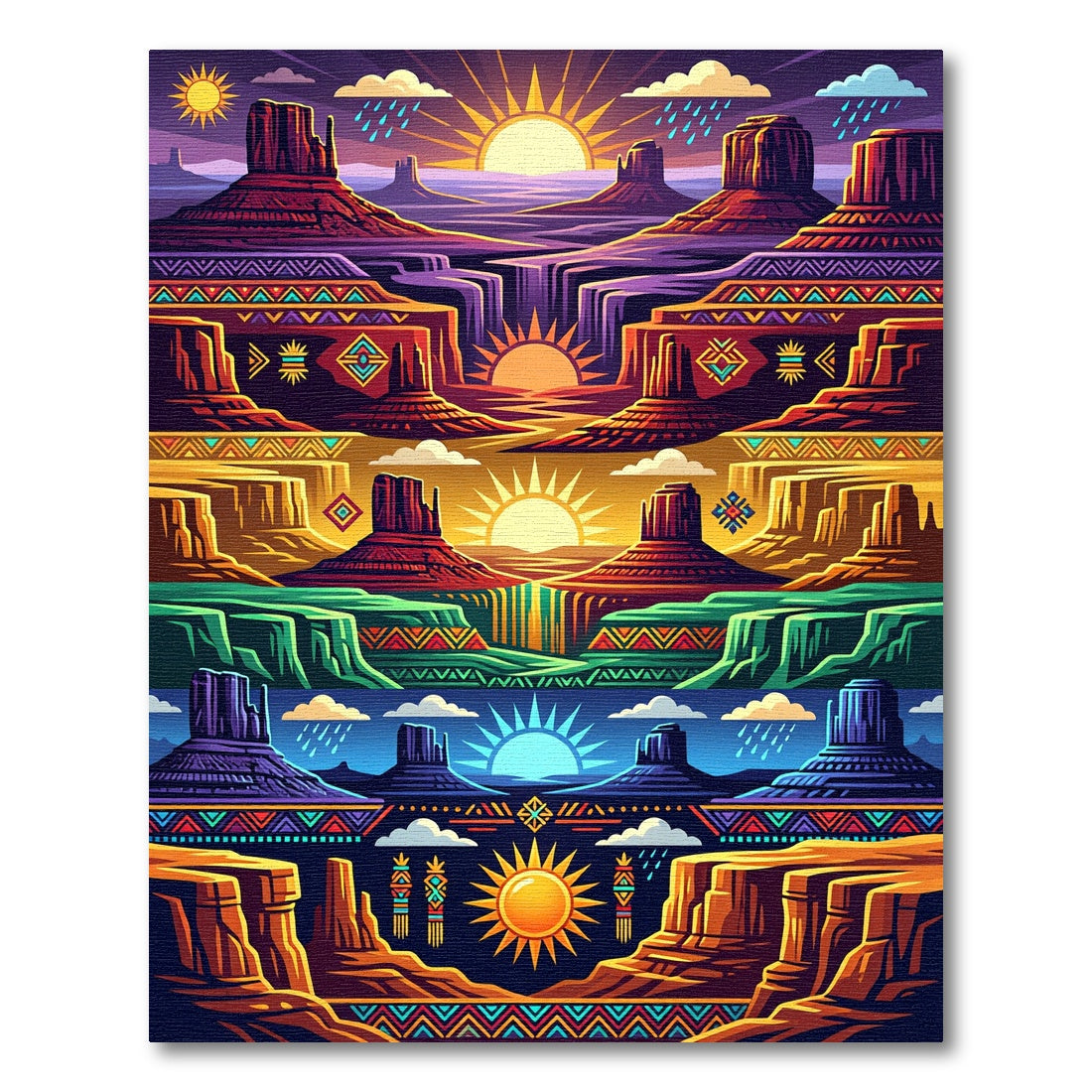 Vibrant Southwestern Landscape Mesas Sun Rug