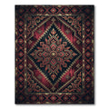 Dark Crimson Gold Ornate Medallion Rug