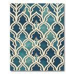 Teal Archway Lattice Interlocking Clouds Rug
