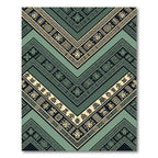 Sage Green Ancient Geometric V-Shape Rug