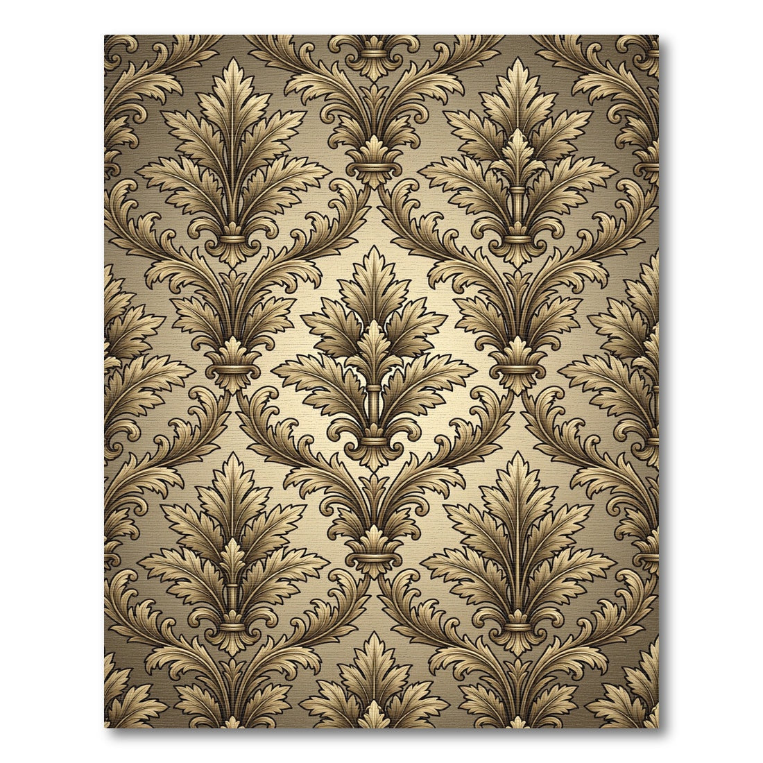 Golden Baroque Acanthus Scroll Rug