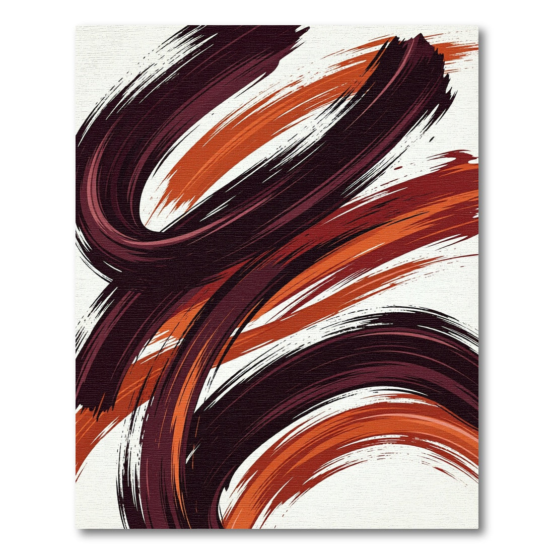 Modern Saffron and Burgundy Abstract Swirl Rug