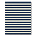Classic Navy Blue and Cream Striped Rug