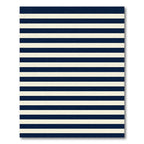 Classic Navy Blue and Cream Striped Rug