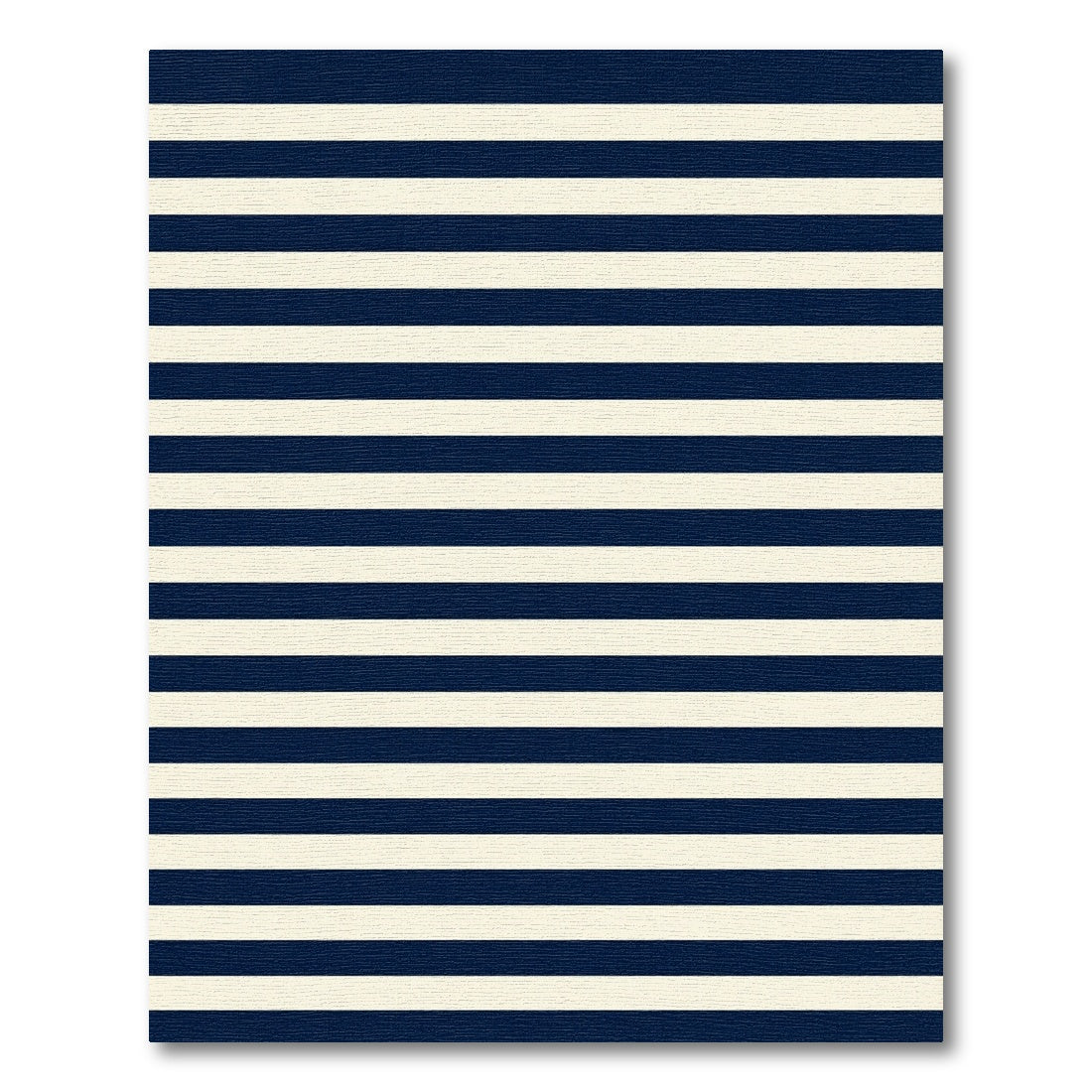 Classic Navy Blue and Cream Striped Rug