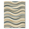 Modern Neutral Wavy Earth Tone Stripe Rug