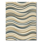 Modern Neutral Wavy Earth Tone Stripe Rug