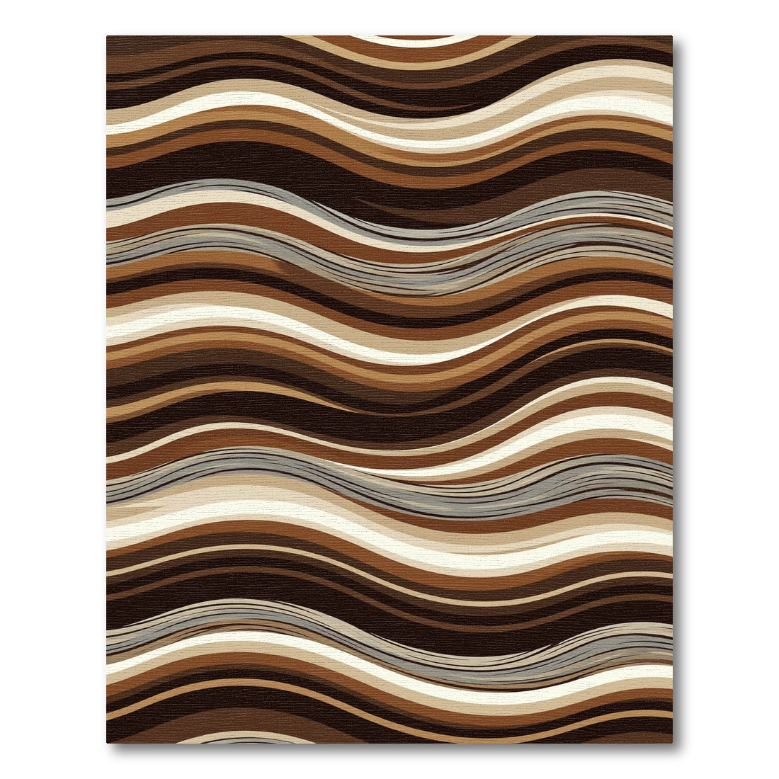 Earthy Tones Wavy Stripe Composition Rug