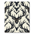 Monochromatic Woodland Stags and Antlers Rug