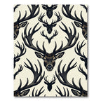 Monochromatic Woodland Stags and Antlers Rug