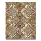 Ornate Gold Floral Geometric Mosaic Rug