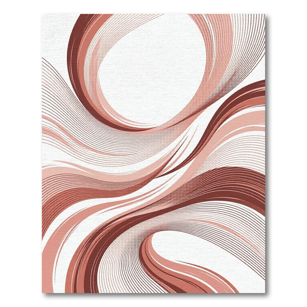 Modern Terracotta Abstract Flowing Lines Rug
