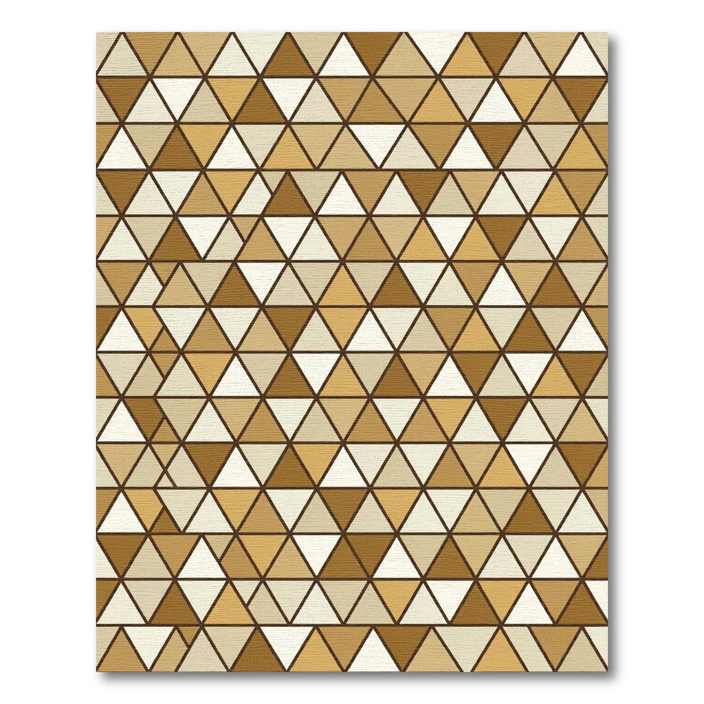 Earthy Tan Gradient Triangles Rug