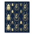 Vintage Golden Beetle Illustration Dark Navy Rug