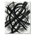 Bold Black Ink Abstract Swirl Rug