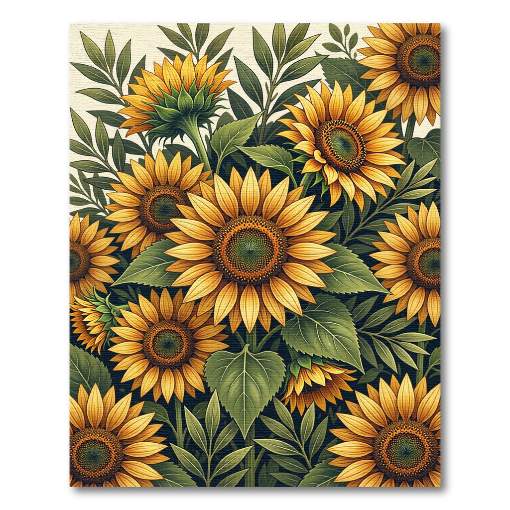 Vibrant Golden Sunflower Meadow Rug