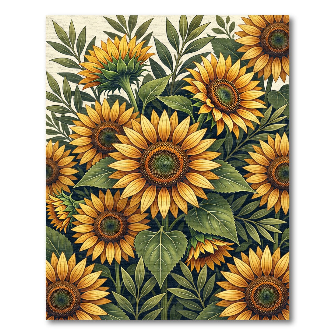 Vibrant Golden Sunflower Meadow Rug