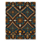 Midnight Teal Gold Geometric Sunburst Rug