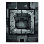 Stone Well Dark Concrete Stairwell Rug