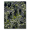 Gothic White Jasmine Trellis Garden Rug