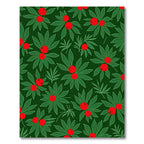 Emerald Green Red Berry Foliage Rug