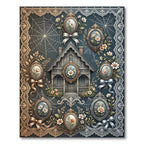 Gothic Floral Cottage Spiderweb Frame Rug