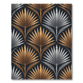 Art Deco Metallic Gold Silver Palm Rug